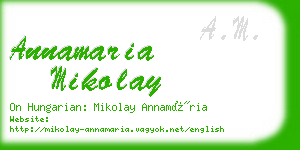 annamaria mikolay business card